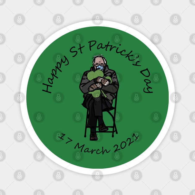 Happy St Patricks Day Bernie Sanders Magnet by ellenhenryart